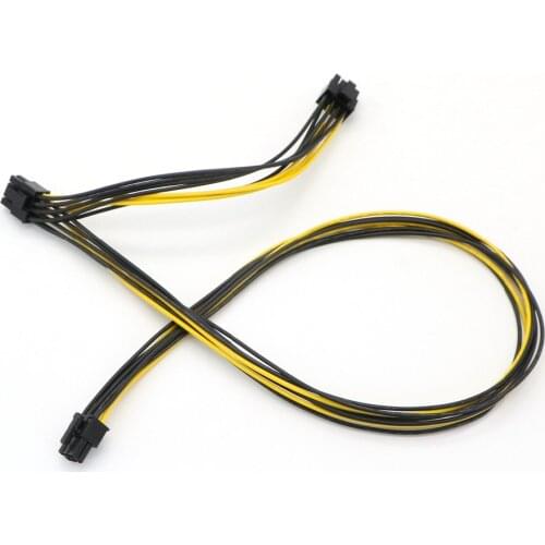 18AWG PCI-E 6Pin to Dual 8Pin (6+2Pin) Power Cable for Mining