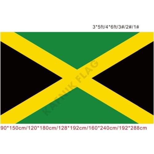 KAFNIK,free shipping 90x150cm/128*192cm/160*240cm/192*288cm big flags Jamaica Flag Banners for Indoor Outdoor Decorative