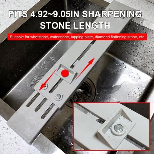 Stainless Steel Mount for Sharpening Stone Adjustable Over Sink Sharpening Stone Holder Retractable Non-slip Whetstone Sink