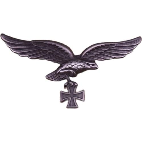 WWII WW2 GERMAN LUFTWAFFE IRON CROSS EAGLE METAL BADGE PIN COCKADE