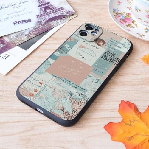 For iPhone Aesthetic Collage Print Soft Matt Apple iPhone Case