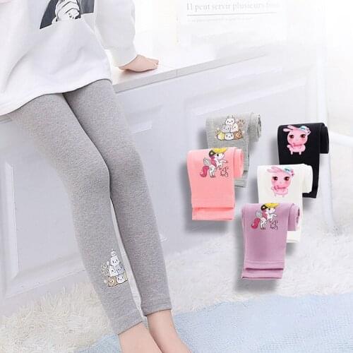 2-16 Years 2021 New Cotton Leggings For Girls Kids Children Skinny Pencil Pants Cute Little Girl Cartoon Printed Long Trousers