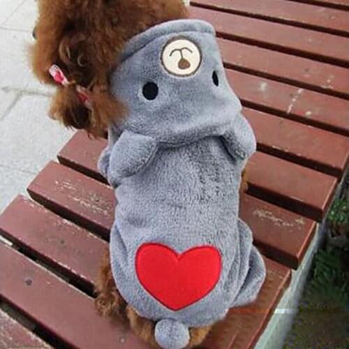 Pet clothes autumn and winter pet clothes four legged clothes wholesale coral Plush Dog Products cute cartoon winter clothes