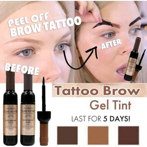 Peel off Eyebrow Tint Perfect Waterproof Tattoo Eyebrow Gel Red Wine Tattoo Brow Gel Tint Waterproof Peel Off Dye Eye Brow Gel