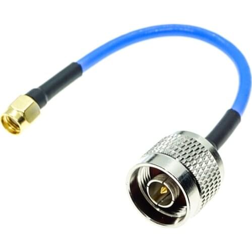 N type male to RPSMA male plug connector RG405 RG-405 0.086" Semi Flexible Coaxial Cable 50ohm Blue
