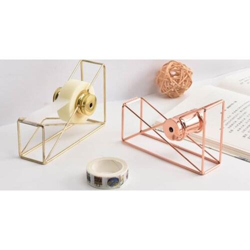 Hollow Metal Wire Tape Holder Cutter Dispenser Rack for Home Office School Stationery Desktop Supplies