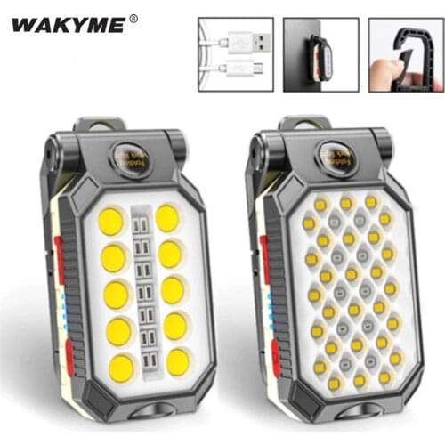 USB Rechargeable COB Work Light Magnetic Design LED Flashlight Waterproof Powered Display Portable Camping Lantern