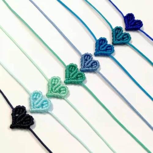 Handiwork Hand Knitting Peach Hollow Heart-Shaped Lucky Red Rope Bracelet Adjustable Women Bestie Charm Couple Lovers Gift