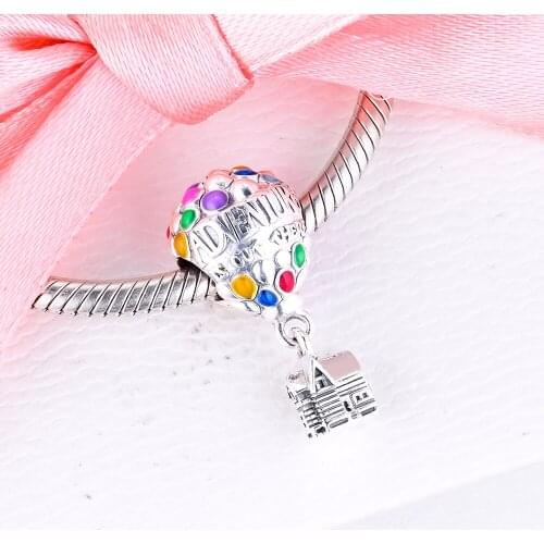 S925 Silver Shanghai Resort Key Hong Kong Park 15th Anniversary Miqi Mini Mother Child Bird House Balloons Ice Cream Donut Charm