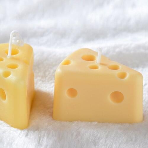 Resin Candle Molds Creative Cheese Shaped Handmade Silicone Candle Moulds