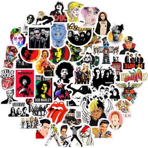 10/30/50PCS Hip Hop Rock Suitcase Cartoon Sticker Metal Punk Trend for Skateboard Motorcycle Phone Laptop Stickers Wholesale