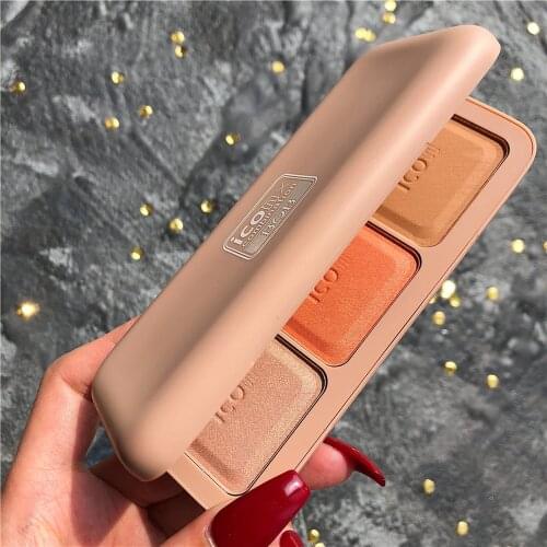 BoB 3 color highlight blush repair single board pink silhouette nose shadow powder face brightening combination makeup