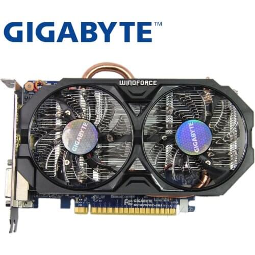GIGABYTE Video Card Original GTX 750 Ti 2GB 128Bit GDDR5 Graphics Cards for nVIDIA Geforce GTX 750Ti Hdmi Dvi Used VGA Cards