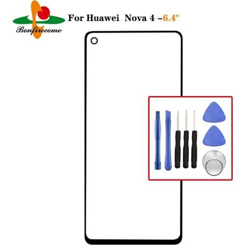 Front Outer Glass Lens Touch For Huawei Nova 4 Nova4 VCE-AL00 VCE-TL00 Touch Screen LCD Front Touch Screen Glass Replacement