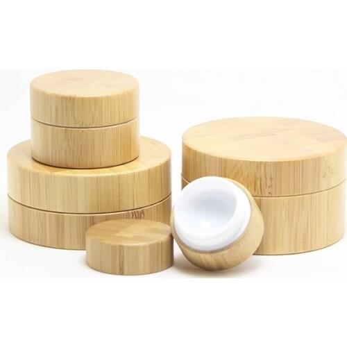 High Qualtiy Bamboo Bottle Cream Jar Nail Art Mask Cream Refillable Empty Cosmetic Makeup Container Bottle