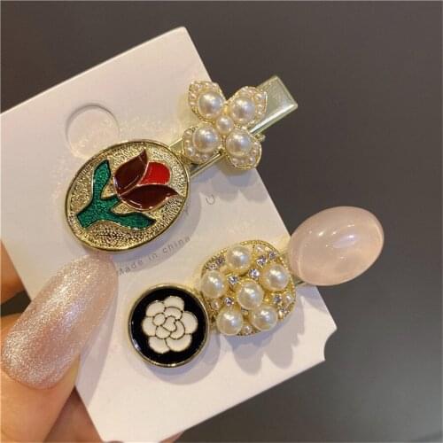 Adult Women Black Lace Metal Chain Barrettes Hairpins Hair Clips Bow Knot Fashion Korean Lady Girl Head Wear Accessories-AS-W20