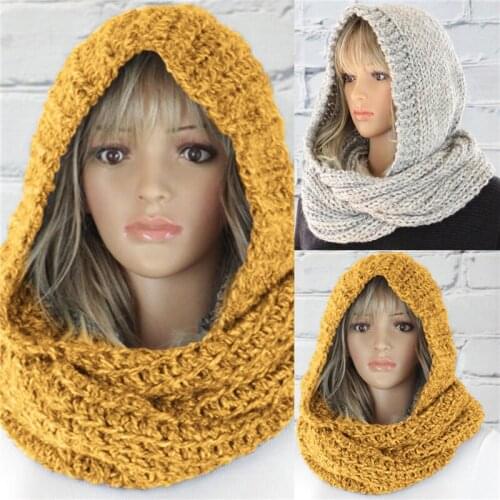 Winter Beanies Women Scarf Knitted Hat Caps Hooded Gorras Bonnet Warm Baggy Winter Hats For Women Beanies Hats