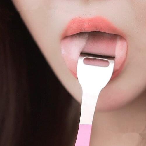 1PC Useful Tongue Scraper Stainless Steel Oral Tongue Cleaner Medical Mouth Brush Reusable Fresh Breath Maker