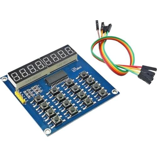 1 PCS TM1638 3-wire Control 8-bit Common Anode LED Keyboard Scanning and Display Module