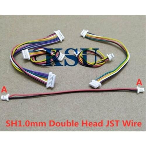 100X SH1.0mm SH1.0 1.0 Female Connector Electronic Wire Terminal Cable 10cm line 2p 3p 4p 6p 8p 9p 10p Double Head JST wire