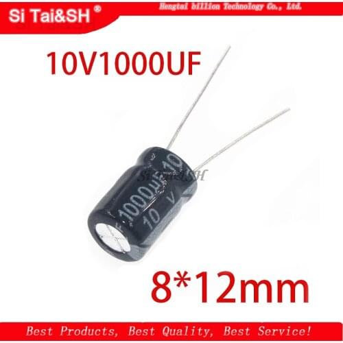 20PCS Higt quality 10V1000UF 8*12mm 1000UF 10V 8*12 Electrolytic capacitor