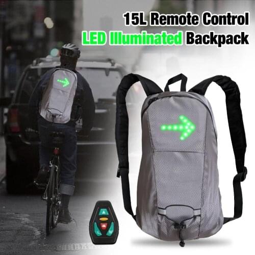 4 LED Signal Direction 15L Remote Control LED Illuminated Add-on Bike For Safe Night Riding USB Rechargeable Bag 400X250X150MM