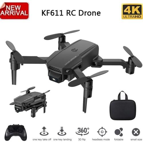 KF611 Mini Drone With 4K HD Camera 1080P WiFi FPV RC Drone Foldable Drone Altitude Hold Flight time 10min RC Quadcopter for Kid
