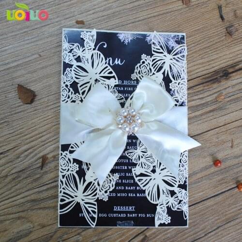 Free shipping 50set inc271 New Laser Cut butterfly Wedding Invitations Elegant Wedding Invitation Cards