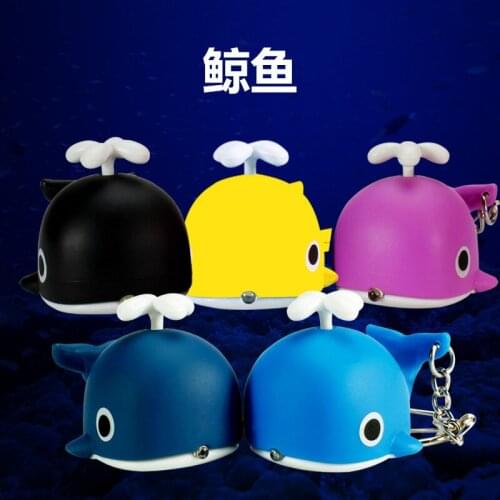 FREE SHIPPING by FEDEX 100pcs/lot New Wholesale 3D LED Whale Keychains Lovely Whale Key Chains LED Keyrings with Sound
