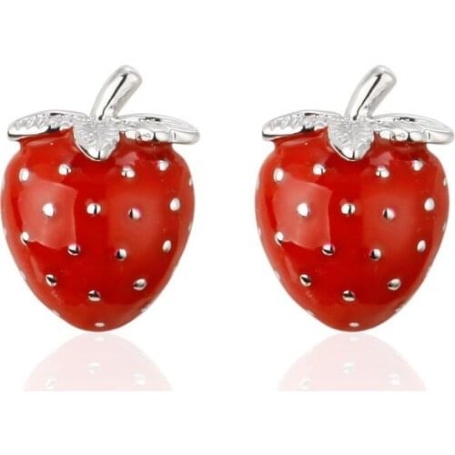 C-MAN Luxury shirt Silvery Red strawberry cufflink for mens Brand cuff buttons cuff links High Quality abotoaduras Jewelry