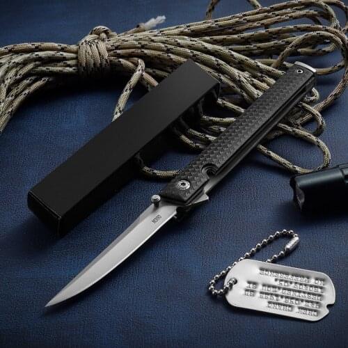 CN(Origin) ABS Handle Self-defense Outdoor Knife M390 Portable Knife 193mm-D2 Portable Field Tactical Folding Knifes