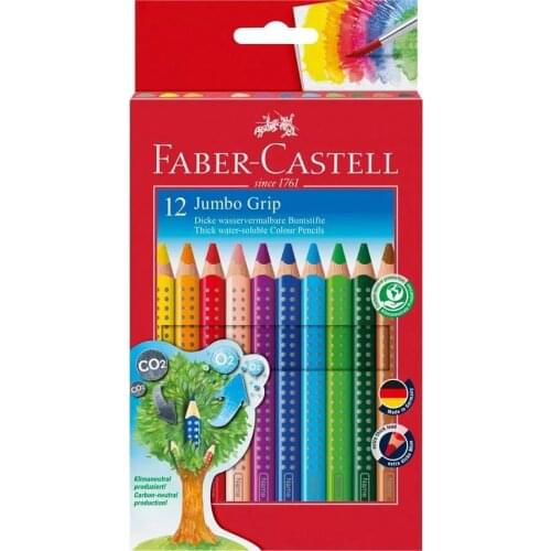 Jumbo Grip Colour Pencil, cardboard Wallet of 12