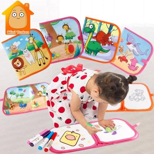 Childrens Portable Magic Water Drawing Book Innovative Toy Painting Colorful Cloth Book Baby Early Educational Learning Toys