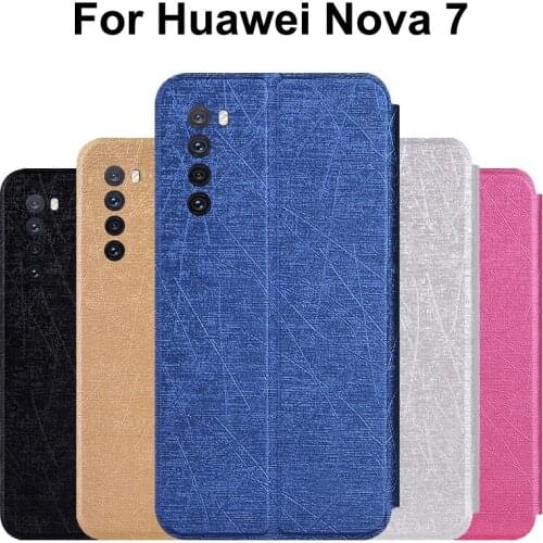 For Huawei Nova 7 Case Nova7 Flip Stand Leather Cover For Huawei Nova7 Phone Cases Silicone Protective Case Nova 7 JEF-AN00