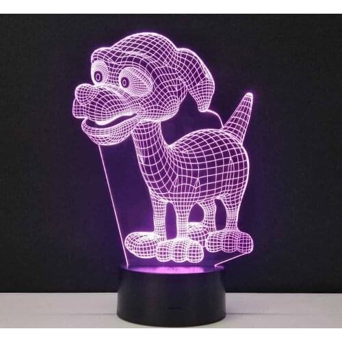 Home Lighting Dog USB Novelty Gifts Desk Table Lamp 7 Colors Changing Led Night Lights 3D LED Lumineuse as Home Decoration lampe