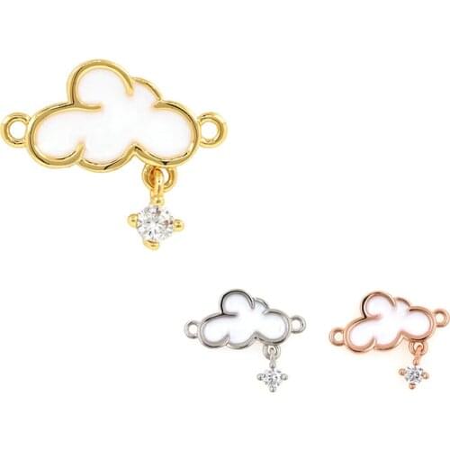 Enamel Baiyun Pendant Exquisite Fashion Brass Sky Charm DIY Jewelry Necklace Earrings Making Supplies