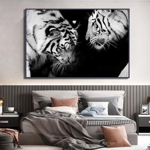 White Tiger Art Canvas Painting Wildlife Animal HD Prints Posters Modern Wall Art Picture for Living Room Home Decoration