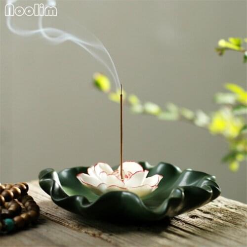 Ceramic Lotus Incense Burner Home Decor Small Lotus Incense Burner Use In Home Handmade Stick Incense Burner