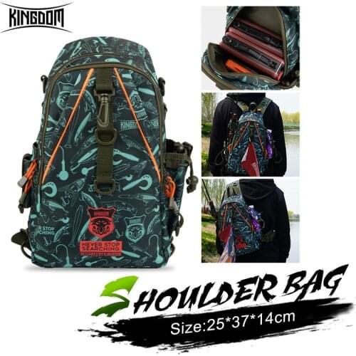 Kingdom New Fishing Bags 39*24*16.5cm Sports Bag Outdoor Backpack Fishing reel lure box Fishing Accessories BAG Fishing Tackle