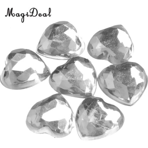 MagiDeal Delicate 500Pcs/Lot Acrylic 8mm Hearts Shape Wedding Bridal Engagement Party Table Decoration Confetti DIY Favor -Clear