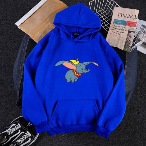 Disney cartoon fashion hoodie sweater womens long-sleeved casual loose Dumbo streetwear pullover Warm and thick clothes