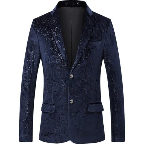 Mens Personality Print Suits Top 2021 Fashion Night Trend Singles Casual Jackets Youth Handsome