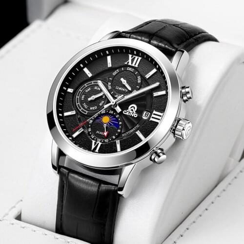 Men‘s New Fashion Sports Watches Automatic Mechanical Top Brand Luxury Leather Men Wristwatch Clock Male Relogio Masculino 2020