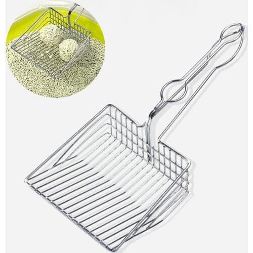 Cat Litter Scooper Steel Metal Scoop & Deep Shovel Long Handle for Kitty Cats Fast Sifter Poop Sifting Pet Pooper Clean Lifter