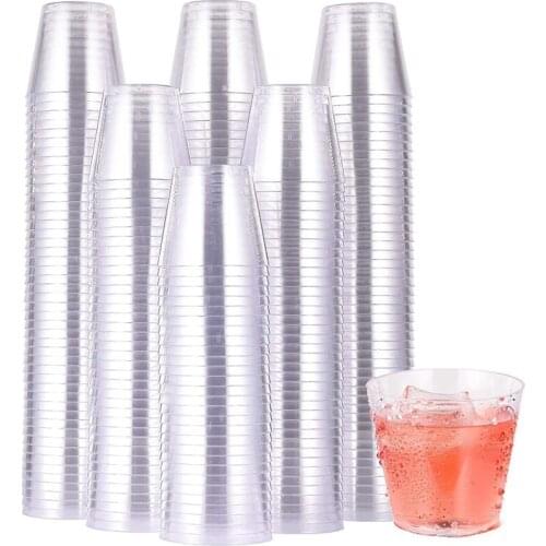 Disposable Plastic Shot Glasses,Clear Small Cups,Condiment Cups,Condiments Tasting, Dipping, Samples Cups, Wine Cups