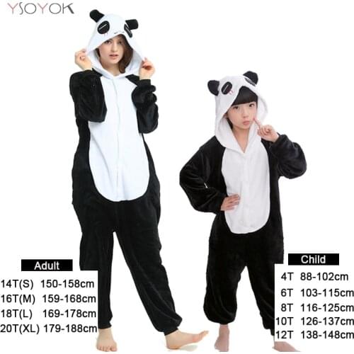 Kigurumi Panda pajamas Unicorn animal Cartoon children pijama for Boys Girls Kids Winter Warm Flannel Unicorn onesies Sleepwear