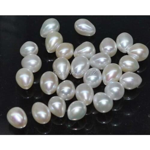Stunning wholesale lots of 50 PCS 7-8mm Drop Freshwater Pearl half drilled beads