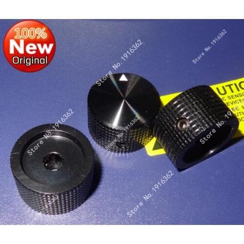 Free shipping 5pcs/Lot Potentiometer knob all aluminum solid core knob high 16MM diameter 25MM bore 6MM Black Silver