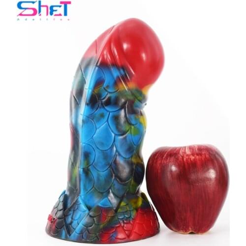 SHET Giant Silicone Anal Plug Super Big Dreamy Dildo Adults Only Toys for Men and Women Massager Realistic Texture Huge Dick