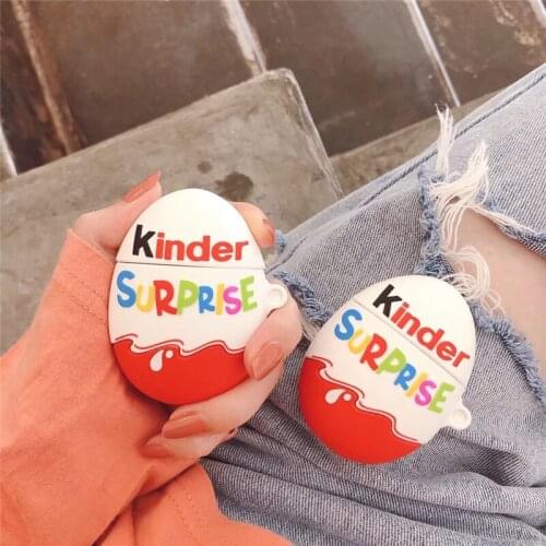 Solid Silicone 3D Funny Chocolate Kinder Joy Protection Headphone Cover For Apple Airpods 1 2 Earphone Cases Accessories Funda